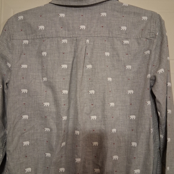 Talbots Gray Shirt with Bear Print - Picture 6 of 9